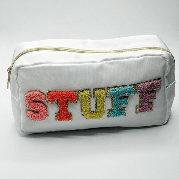 Stoney Clover Lane Style Nylon Chenille Patch "Stuff" Makeup Pouch Waterproof Co - Picture 5 of 6